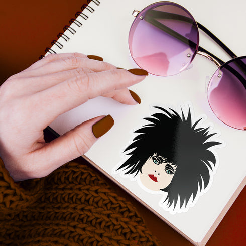 1980s Goth Punk Premium Vinyl Sticker, Siouxsie Sioux, Glossy Laptop Decal